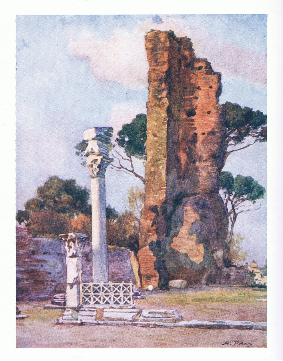 Basílica Flaviana do Palentino, de Roma, publicada pela A & C Black Ltd, 1925 de Alberto Pisa