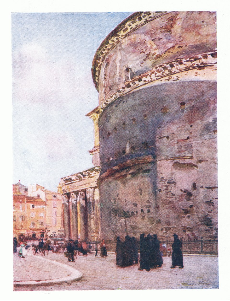 Panteão, vista lateral, de Roma, publicada pela A & C Black Ltd, 1925 de Alberto Pisa