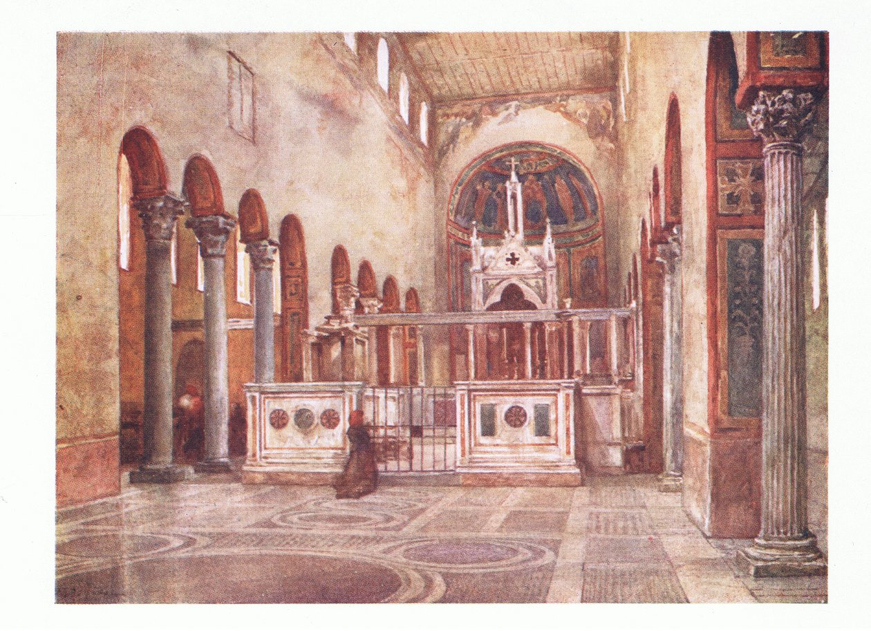 Santa Maria in Cosmedin (Basílica cristã primitiva), de Roma, publicada pela A & C Black Ltd, 1925 de Alberto Pisa