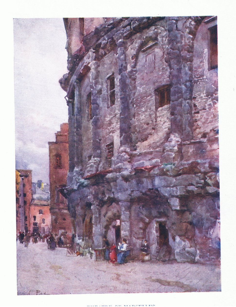 Teatro de Marcelo, de Roma, publicado pela A & C Black Ltd, 1925 de Alberto Pisa