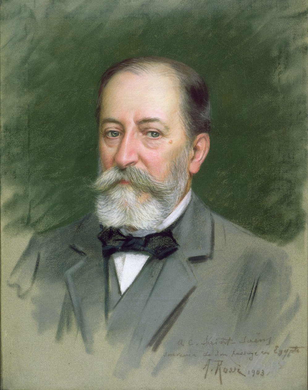 Retrato de Camille Saint-Saens (1835-1921) 1903 (pastel sobre papel) de Alberto Rossi