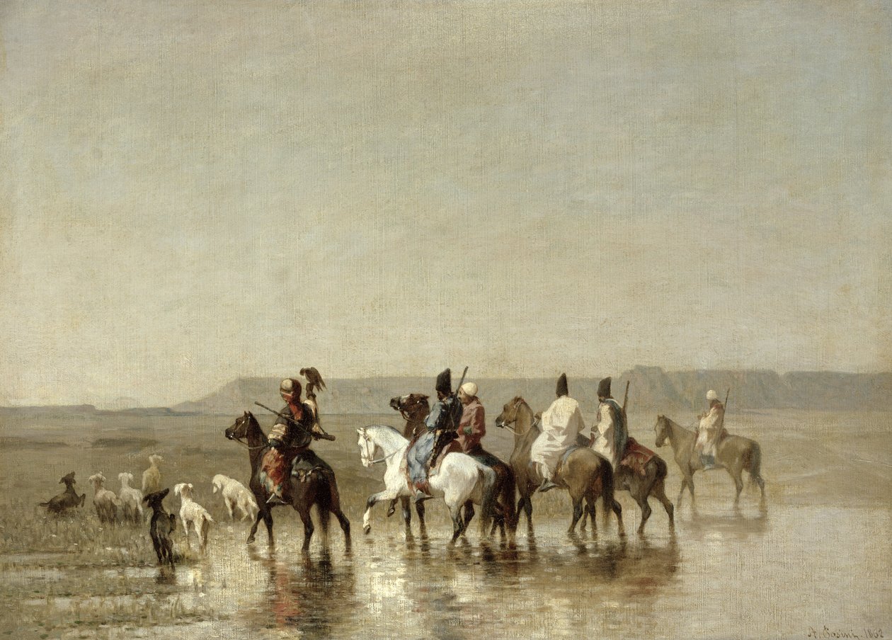 Uma caça ao falcão, 1862 de Alberto Pasini