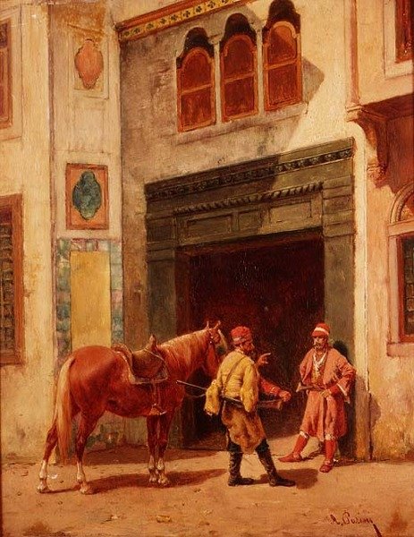 Árabes em uma porta de entrada de Alberto Pasini