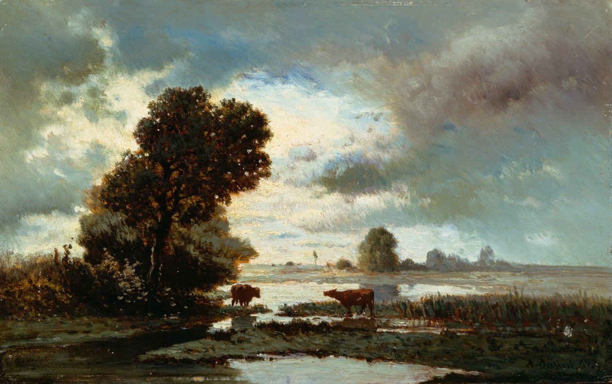 Terra de pastagem junto ao rio de Alberto Pasini