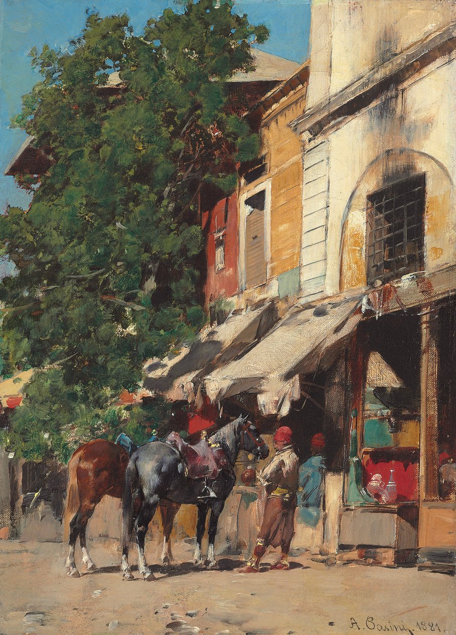 No mercado, Istambul, 1881 de Alberto Pasini