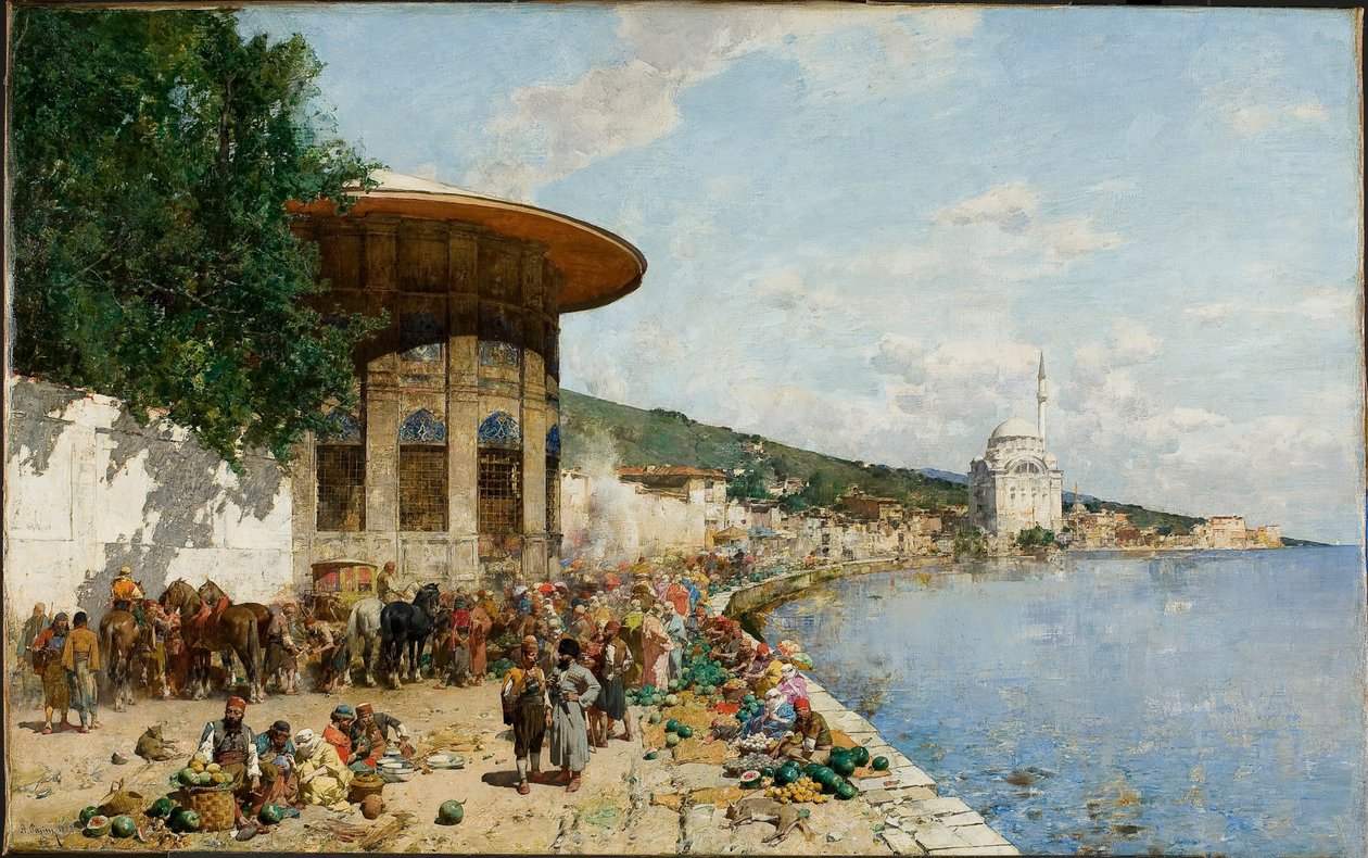 Dia do Mercado em Constantinopla de Alberto Pasini