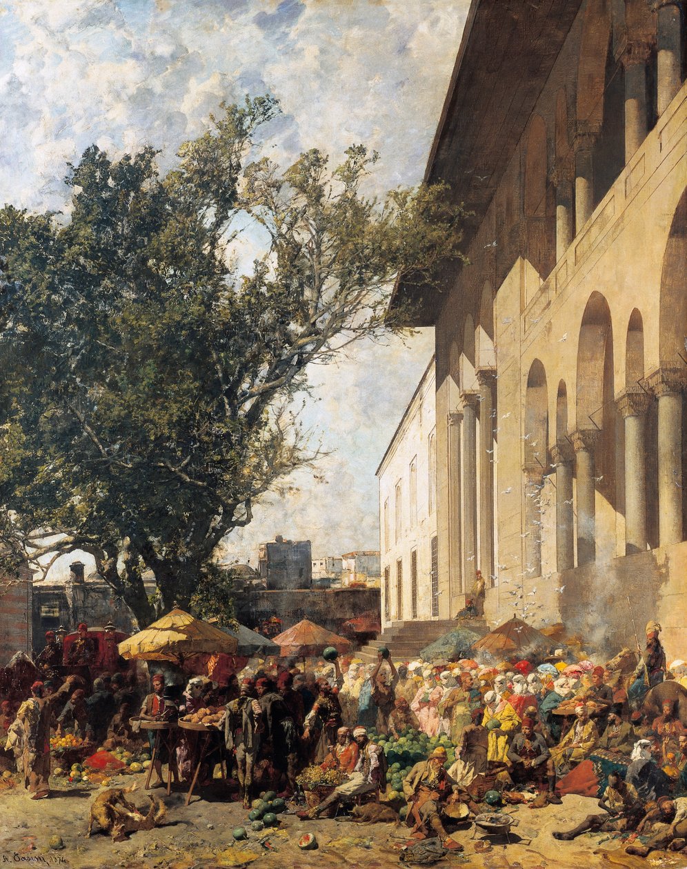 Mercado em Constantinopla de Alberto Pasini