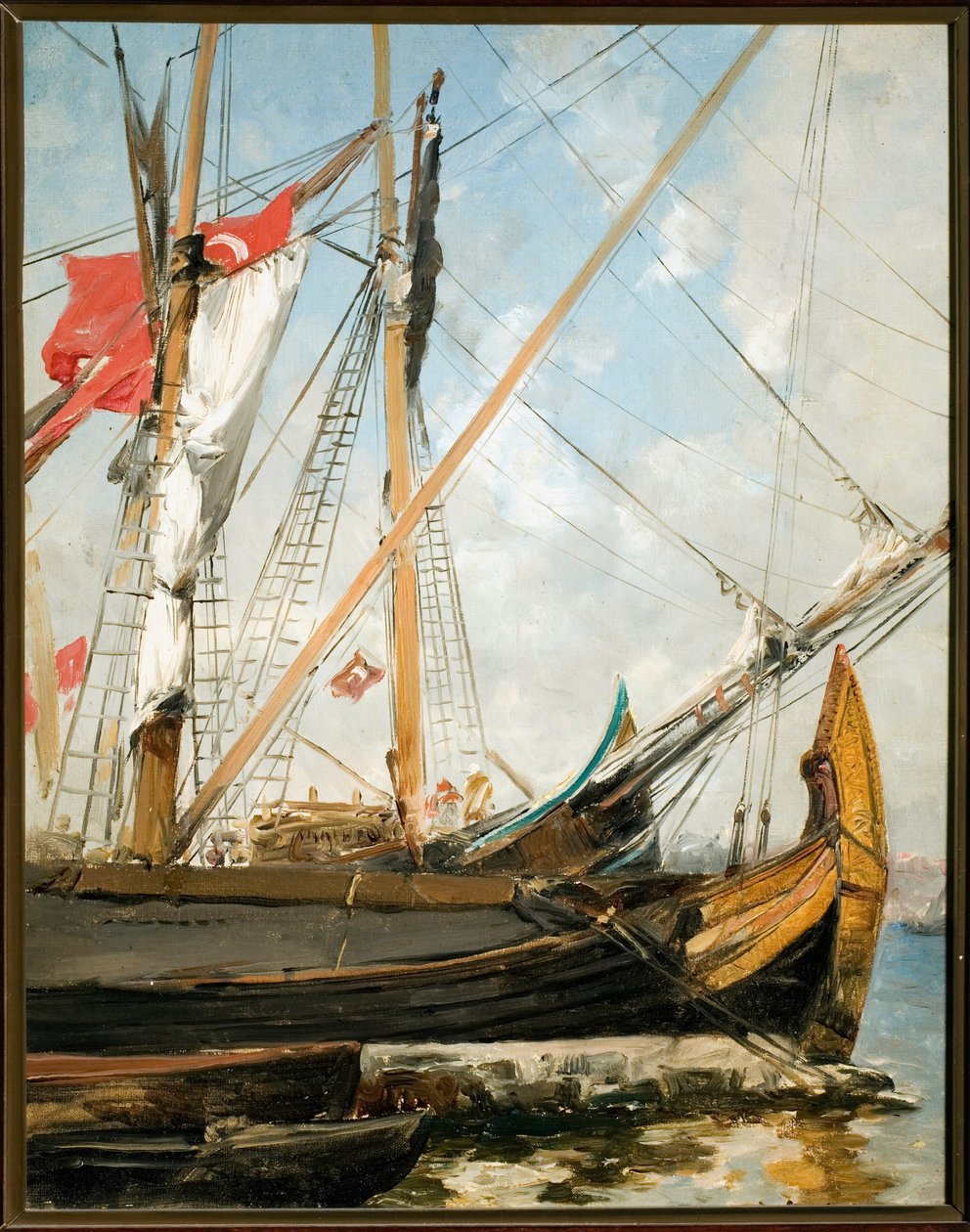 Veleiros sobre o Bósforo na Turquia Pintura de Alberto Pasini (1826-1899) Genes do século XIX, Galleria d