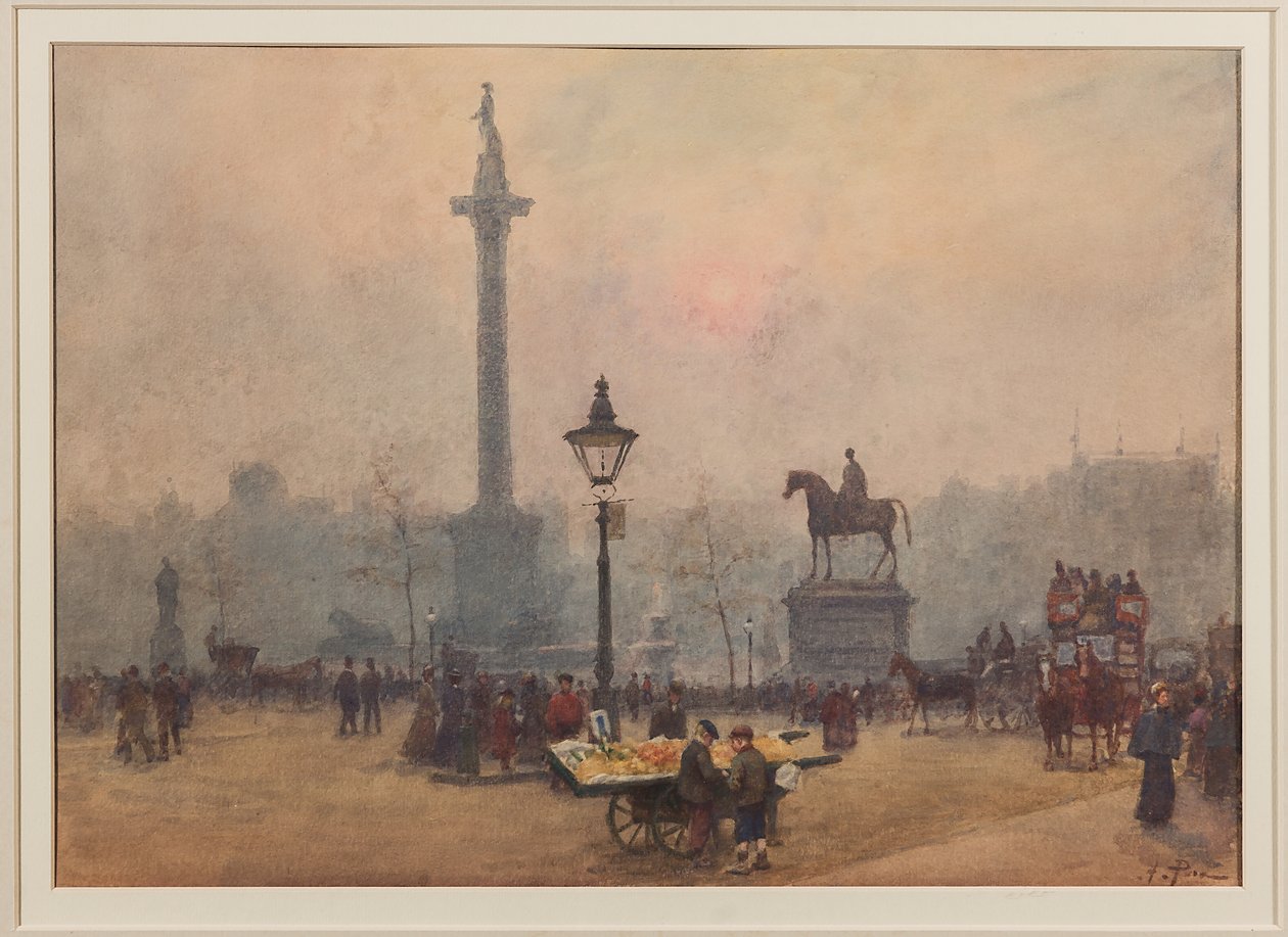 Praça Trafalgar (aquarela) de Alberto Pisa
