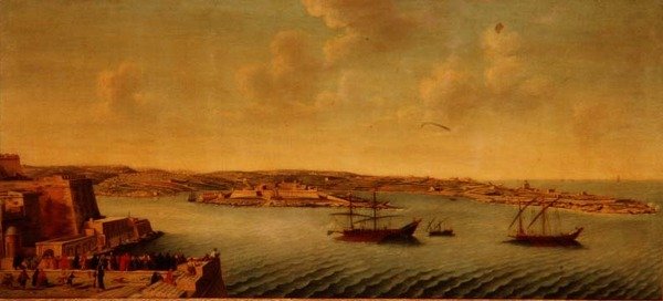 Vista de Valetta com Naves da Ordem dos Cavaleiros de São João de Alberto Pullicino