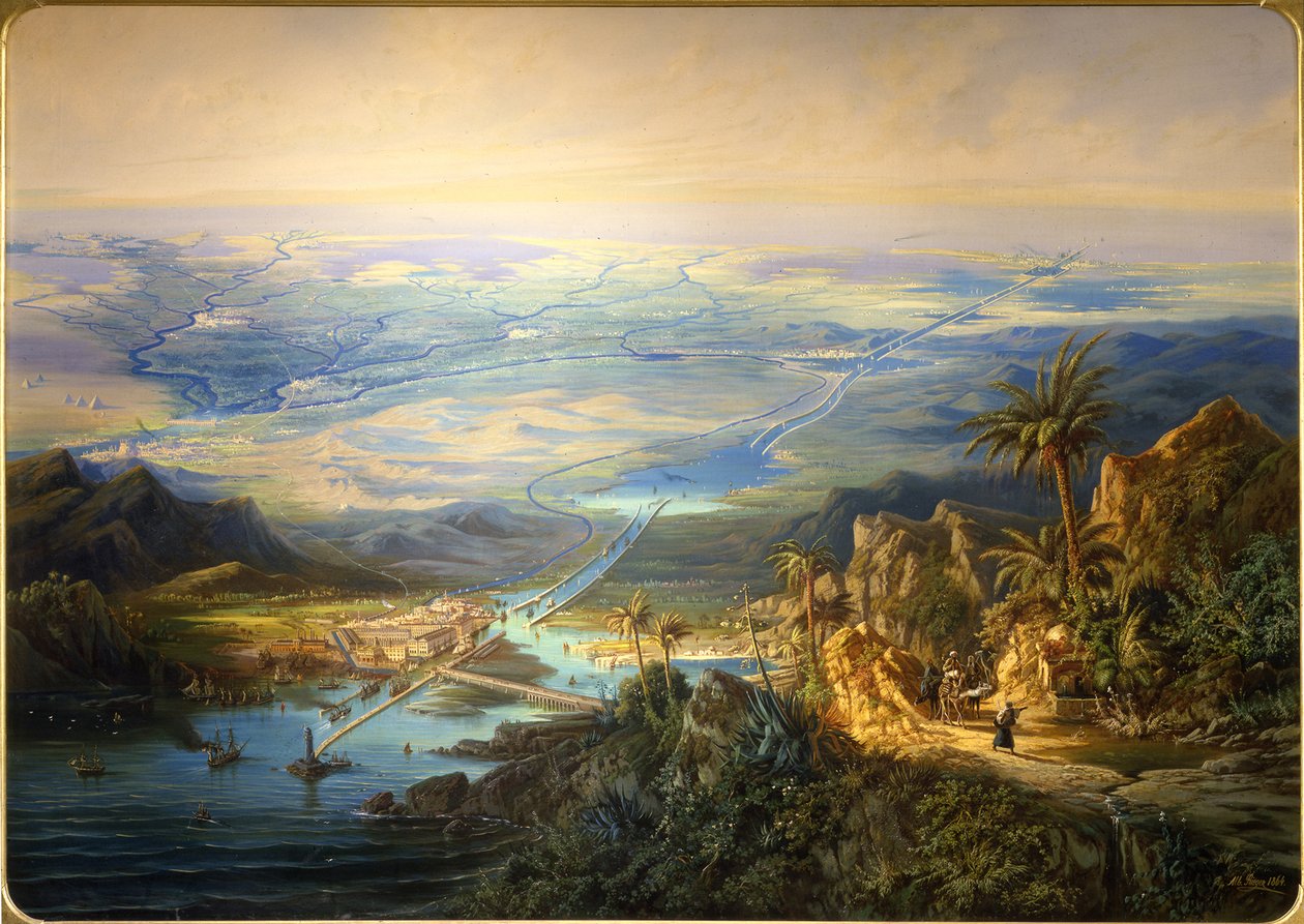 Canal de Suez, 1864 de Albert Rieger