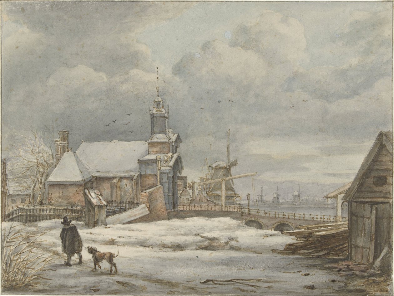 Vista do Haarlemmerpoort em Amesterdão de Albertus Brondgeest