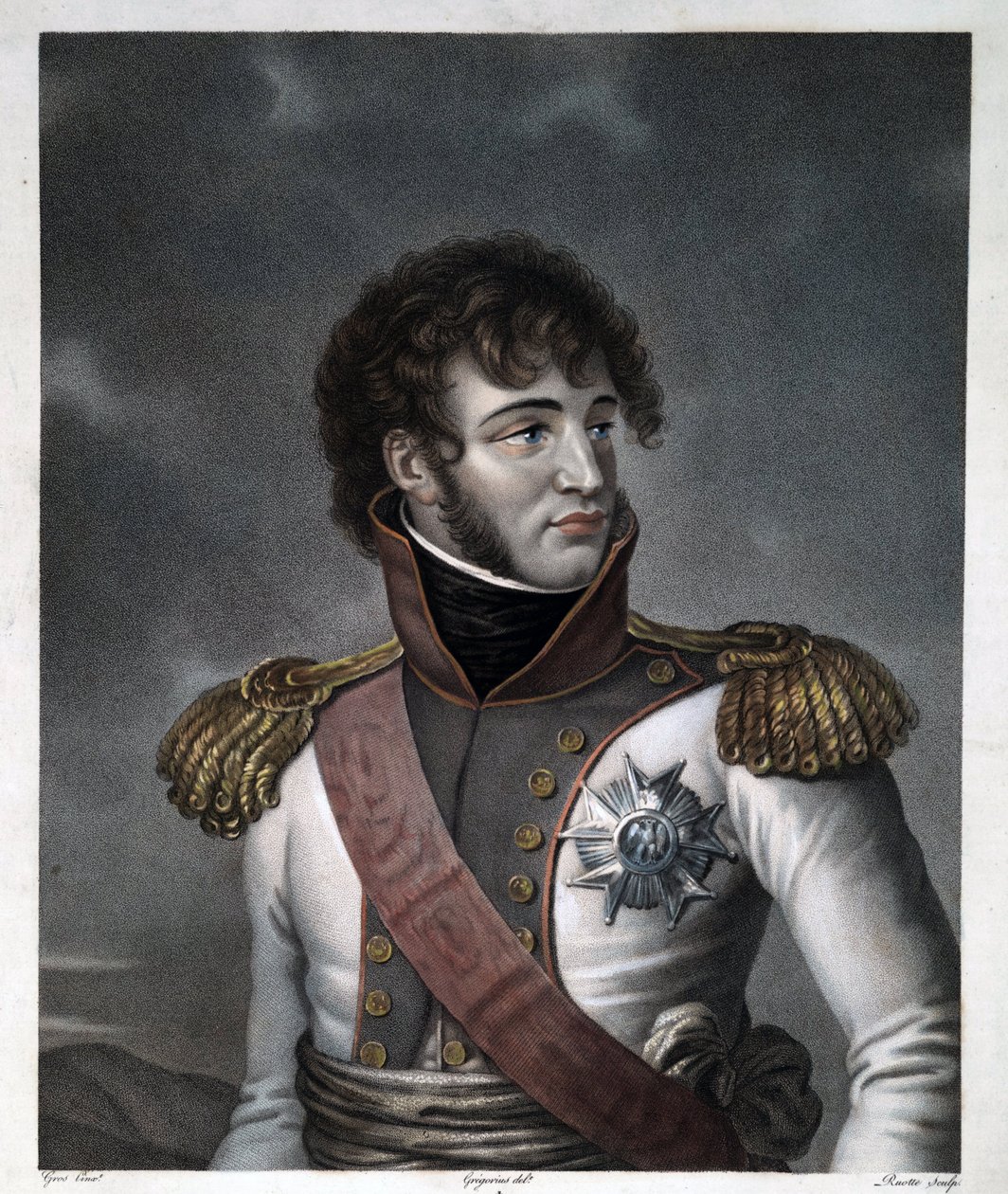 Retrato de Joachim Murat - Gregorius, Albert (1774-1853) - ca 1806 - Gravura, aguarela - 48,5x38 - Colecção Privada de Albertus Gregorius
