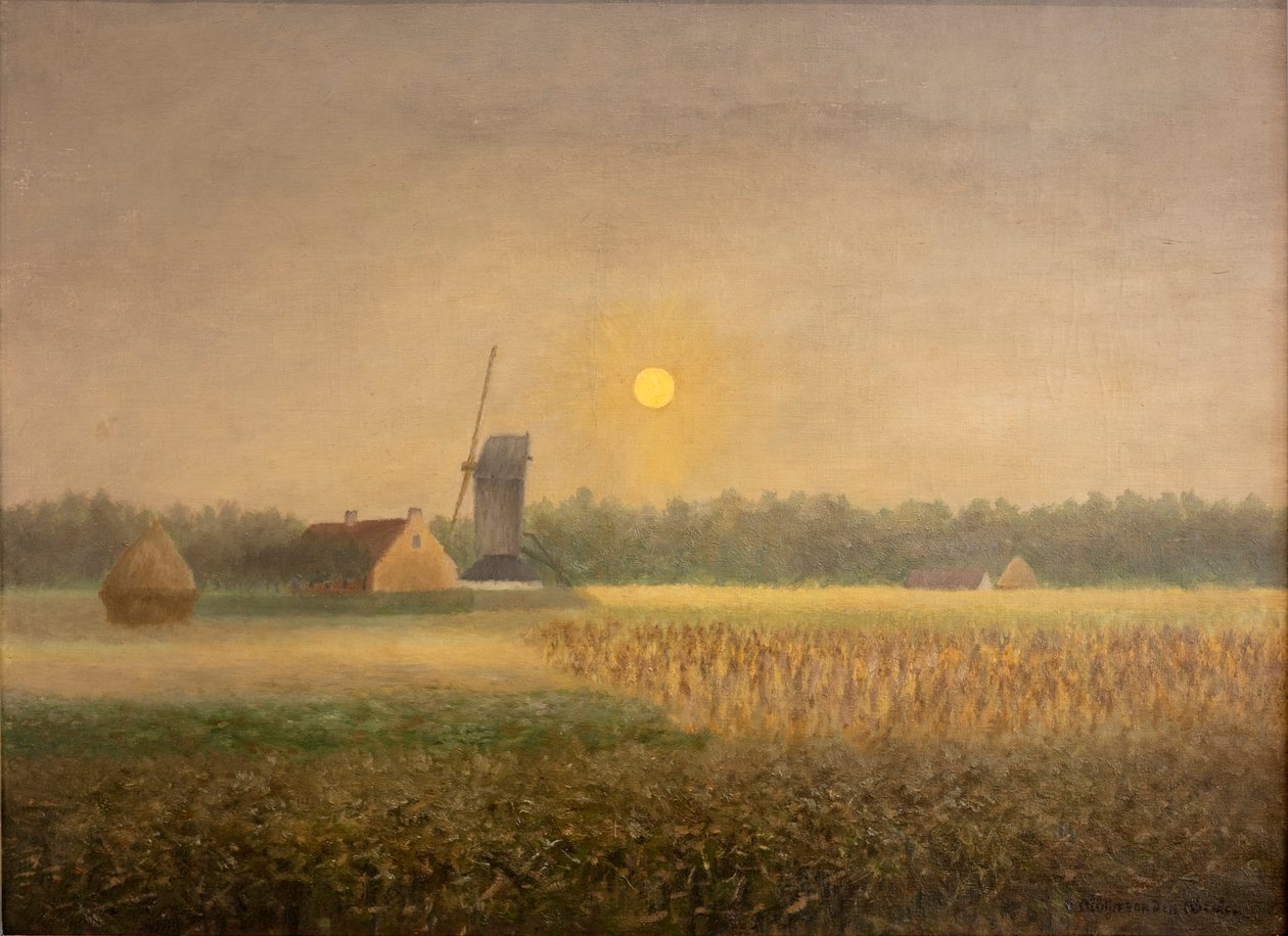 Windmilla em Latem à luz da lua de Albijn Van den Abeele