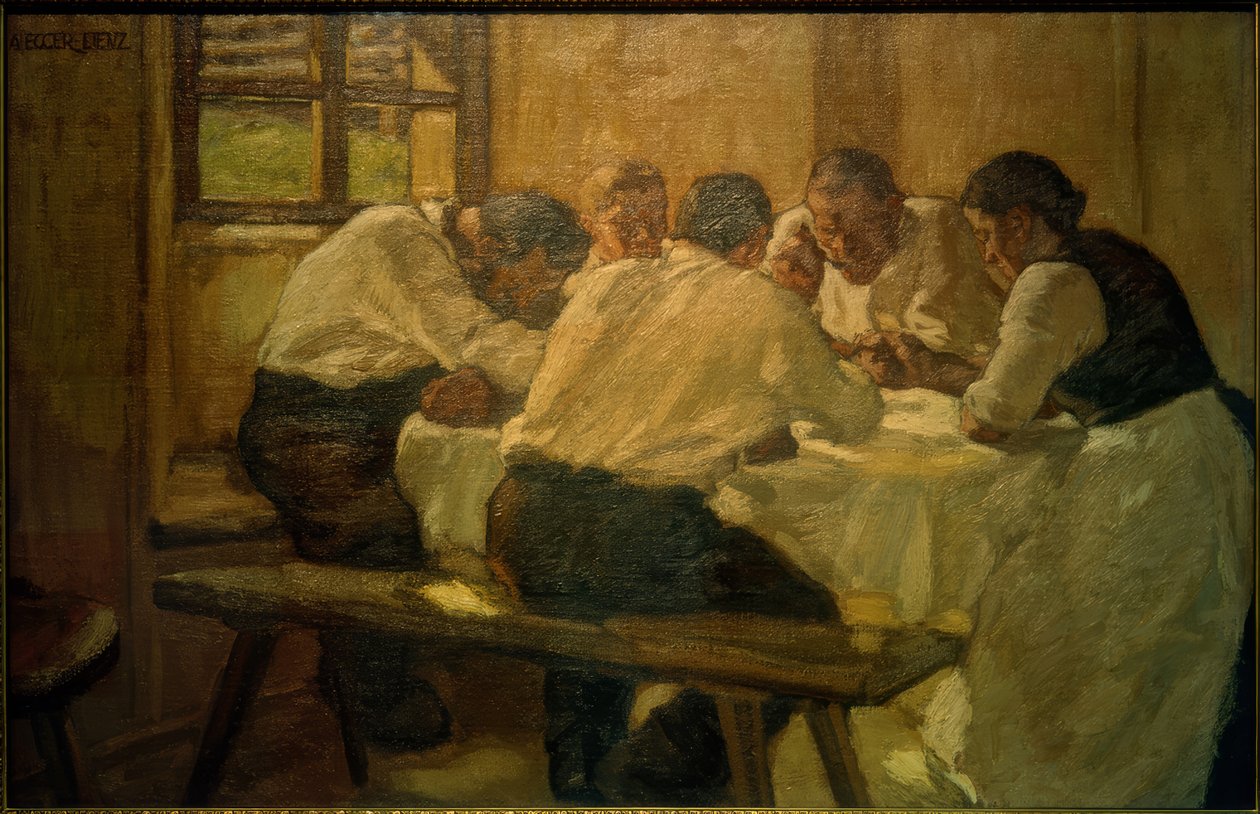 Almoço (A sopa, II. Versão) de Albin Egger Lienz