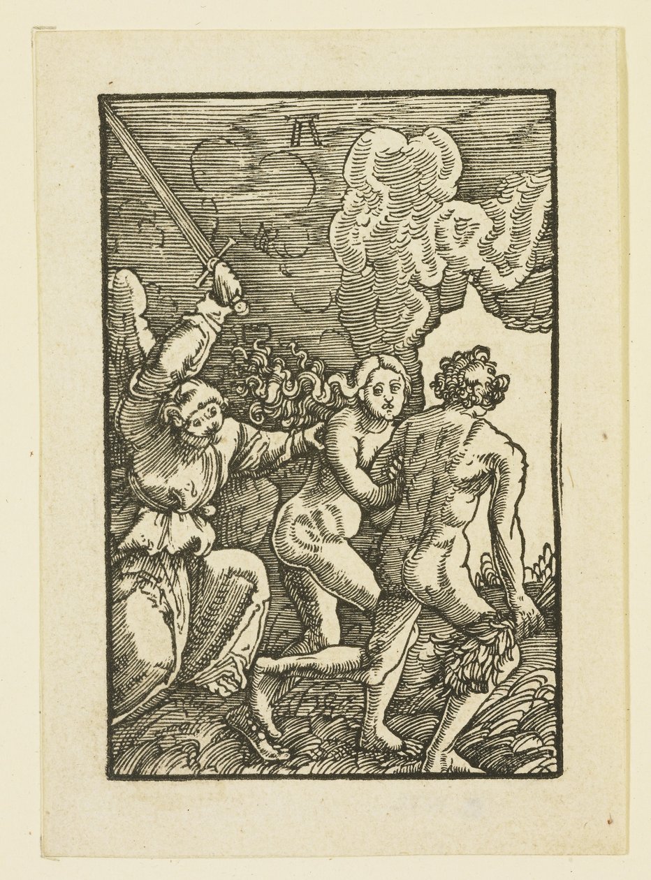 Adão e Eva expulsos do paraíso de Albrecht Altdorfer