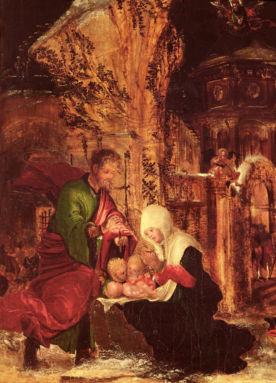 Nascimento de Cristo (Noite Santa), c.1520-25, (detalhe de 66588) de Albrecht Altdorfer