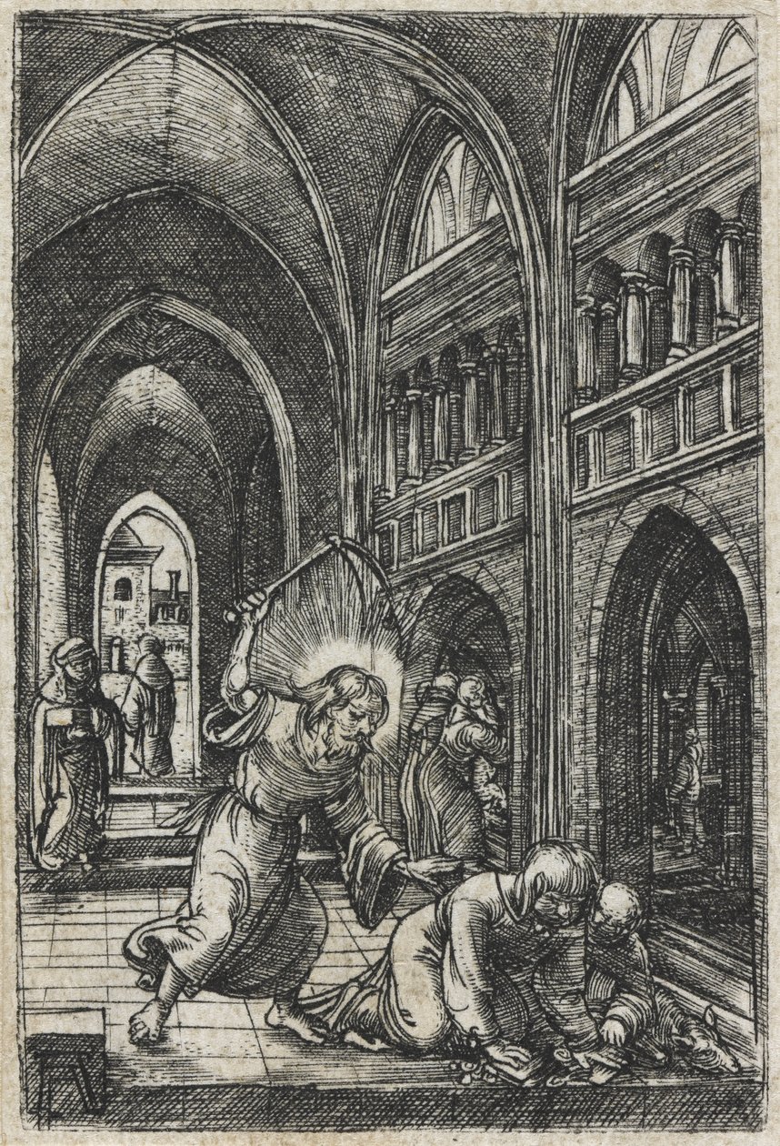 Cristo expulsando os cambistas do templo, c.1519 de Albrecht Altdorfer