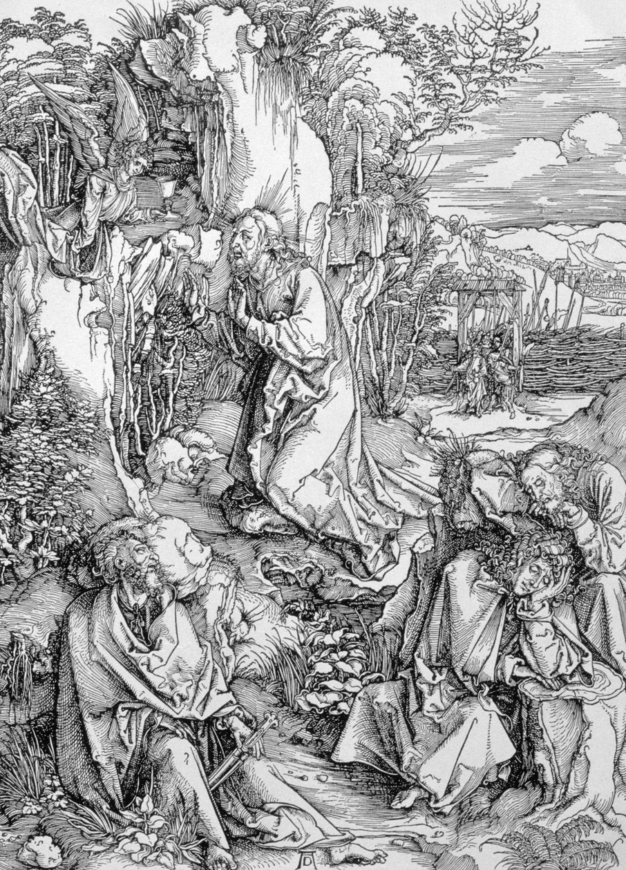 Agonia no Jardim da série "Grande Paixão", pub. 1511 de Albrecht Dürer