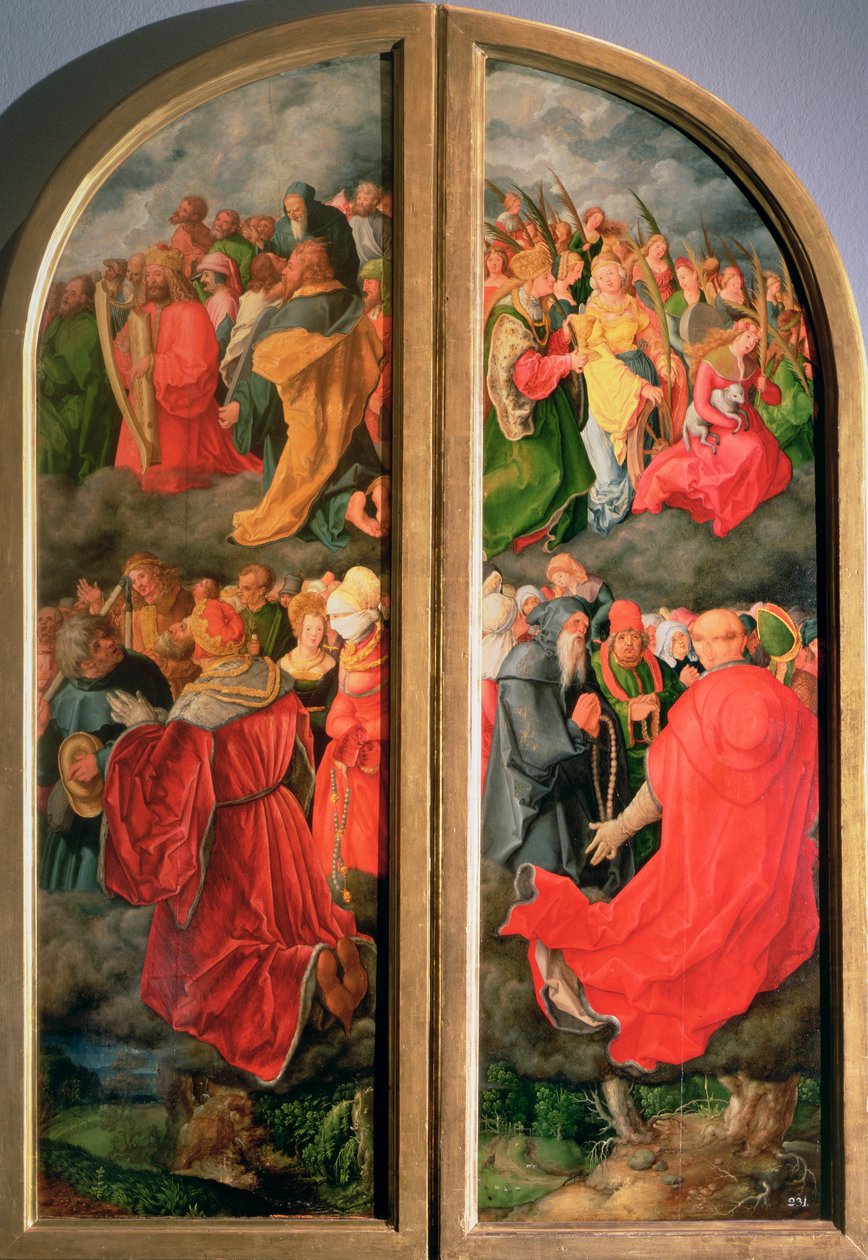 Retábulo do Dia de Todos os Santos, cópia parcial em forma de dois painéis laterais, do século XVI de Albrecht Dürer