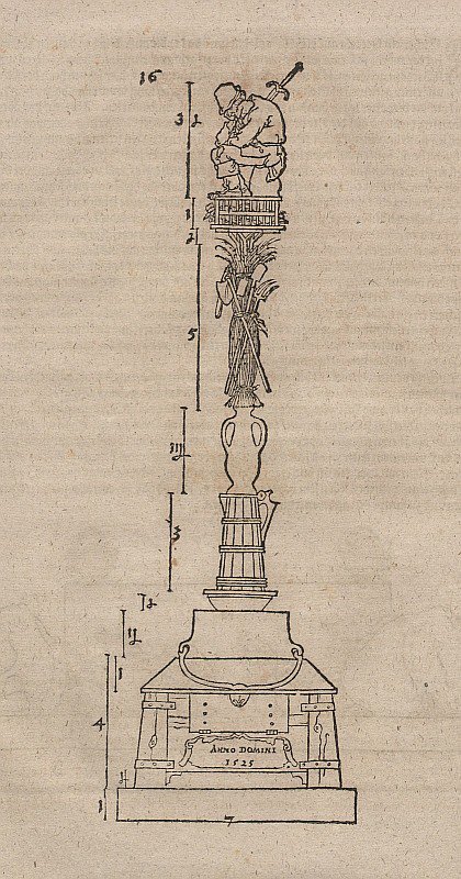 Esboço de uma coluna memorial para a revolta camponesa de Albrecht Dürer