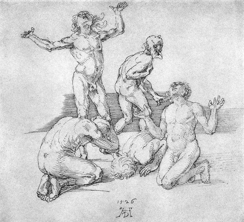 Cinco nus masculinos de Albrecht Dürer