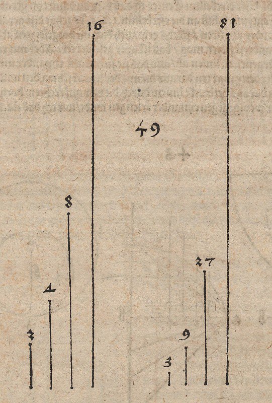Comparação gráfica de duas funções de potência com as bases de Albrecht Dürer