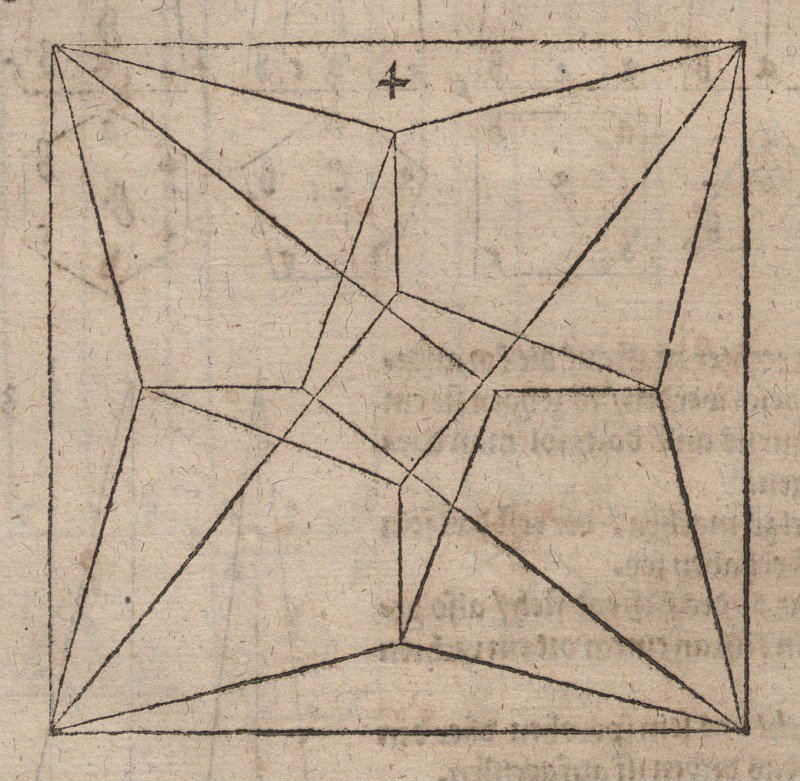 Planta baixa, de, um, cofre quadrado, com, centro, pilares de Albrecht Dürer