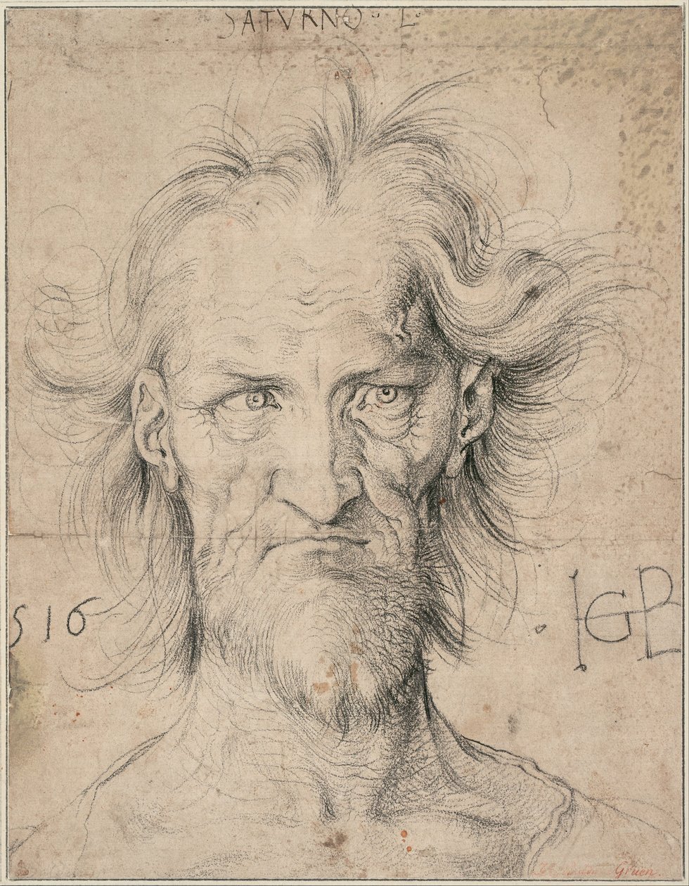 Cabeça de um velho barbudo (Saturno), 1516 de Albrecht Dürer