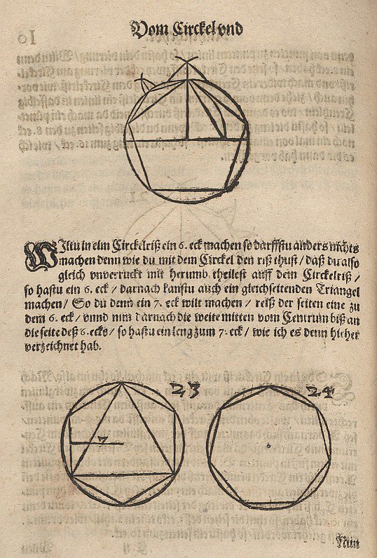 Construção de um cinco-seis e sete-encurralado de Albrecht Dürer