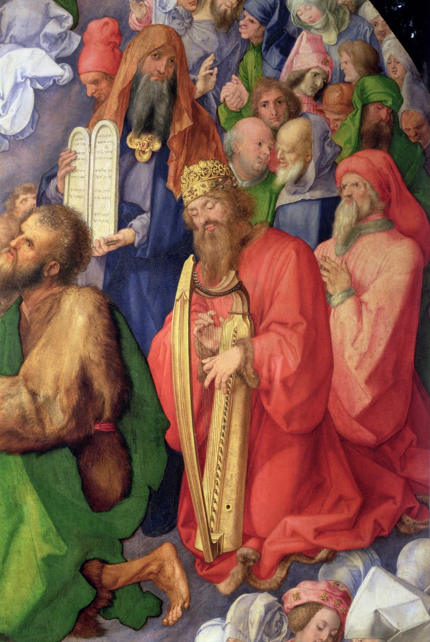 Retábulo de Landauer: Rei David, 1511 (painel) (detalhe de 68677) de Albrecht Dürer