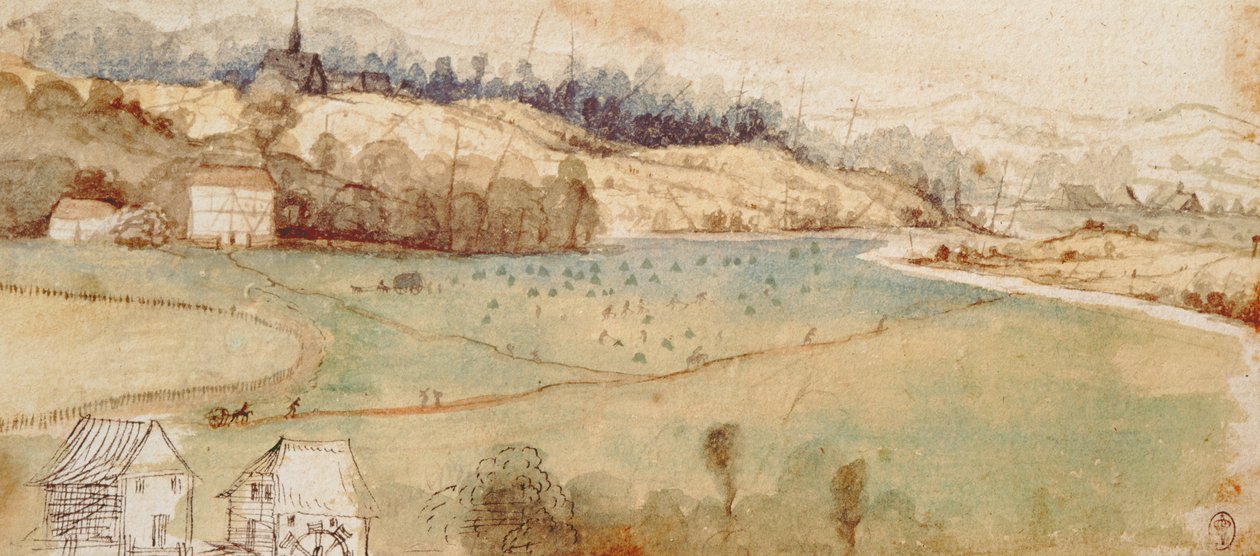 Paisagem (wc e caneta e tinta no papel) de Albrecht Dürer