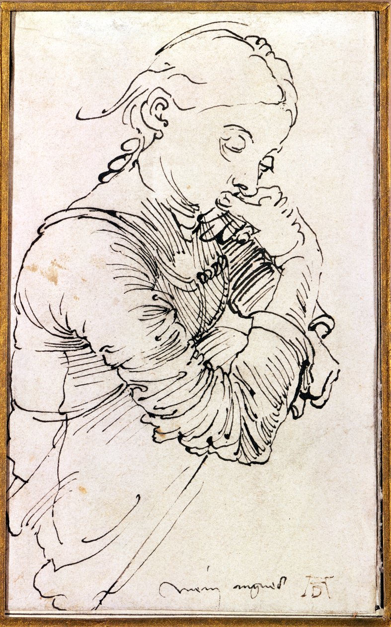 &39;My Agnes&39;, a esposa de Durer retratada como uma menina, 1494 de Albrecht Dürer