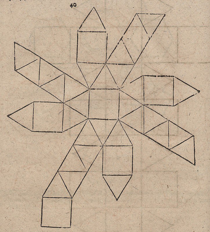 Processamento de rede de um cubo biselado de Albrecht Dürer