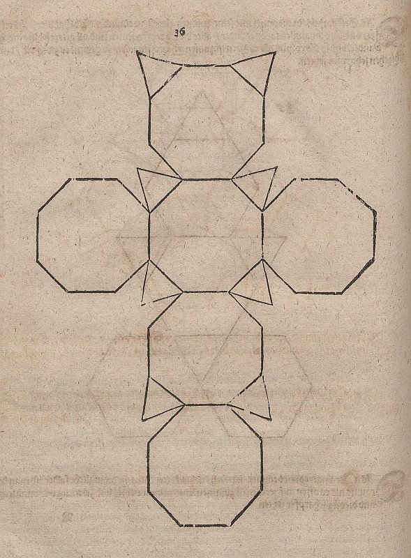 Processamento de rede de um cubo truncado de Albrecht Dürer