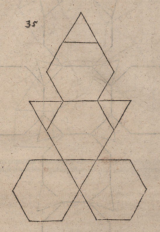Processamento de rede de um tetraedro truncado de Albrecht Dürer