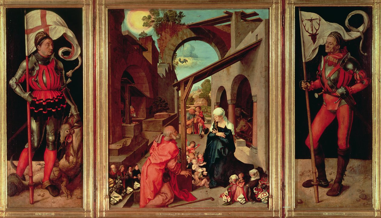 Retábulo de Paumgartner, c.1500 (têmpera no painel) (ver também 61057 e 331713) de Albrecht Dürer
