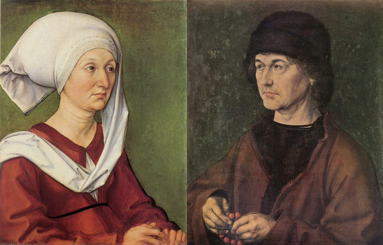 Diptych de retrato dos pais de Dürer de Albrecht Dürer