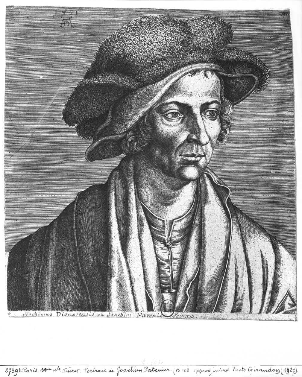 Retrato de Joachim Patinir, 1521 de Albrecht Dürer