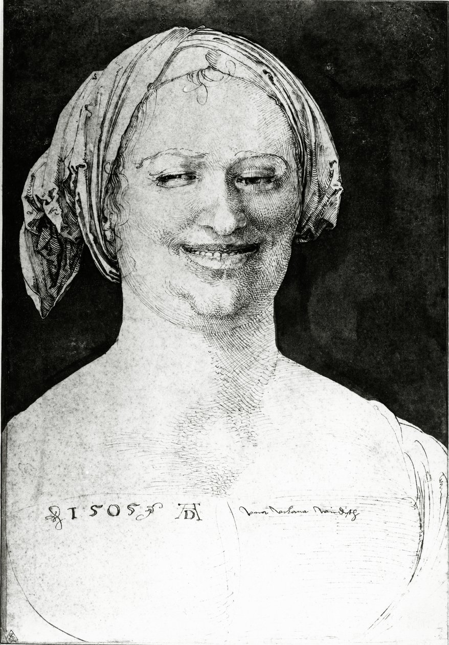 Retrato de uma camponesa, 1505 (caneta, tinta e papel) de Albrecht Dürer
