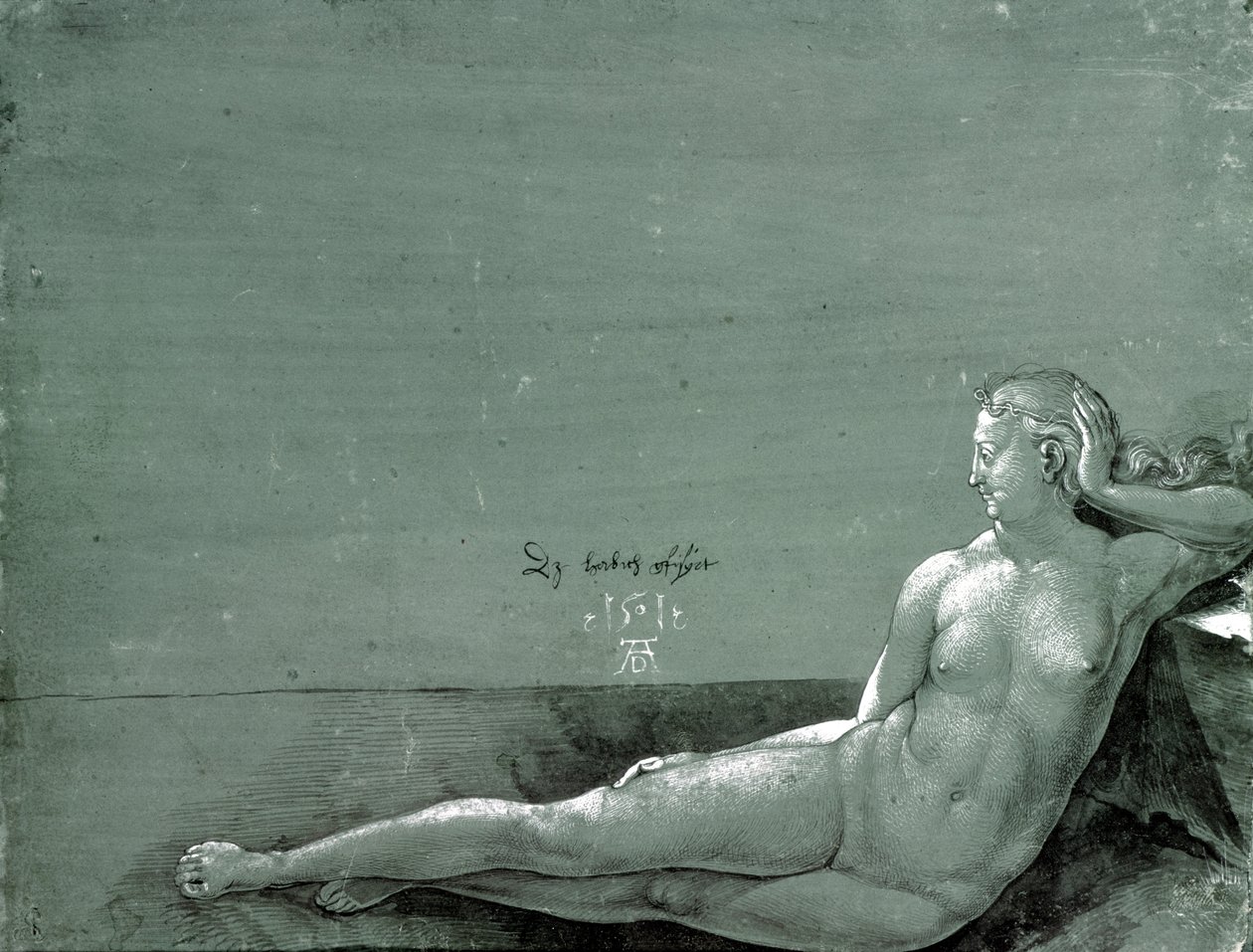 Nu feminino reclinado de Albrecht Dürer