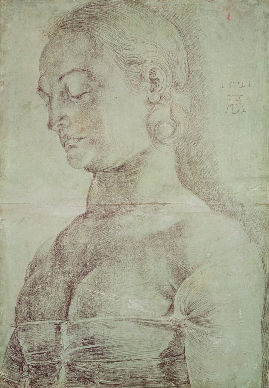 São Apolônia, 1521 (lápis de cor sobre papel) de Albrecht Dürer