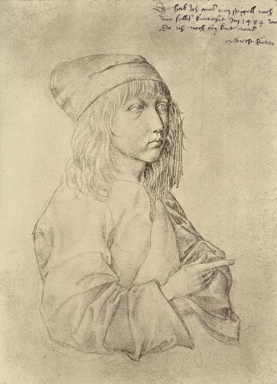Auto-retrato com a idade de treze anos, 1484 (silverpoint no papel) de Albrecht Dürer