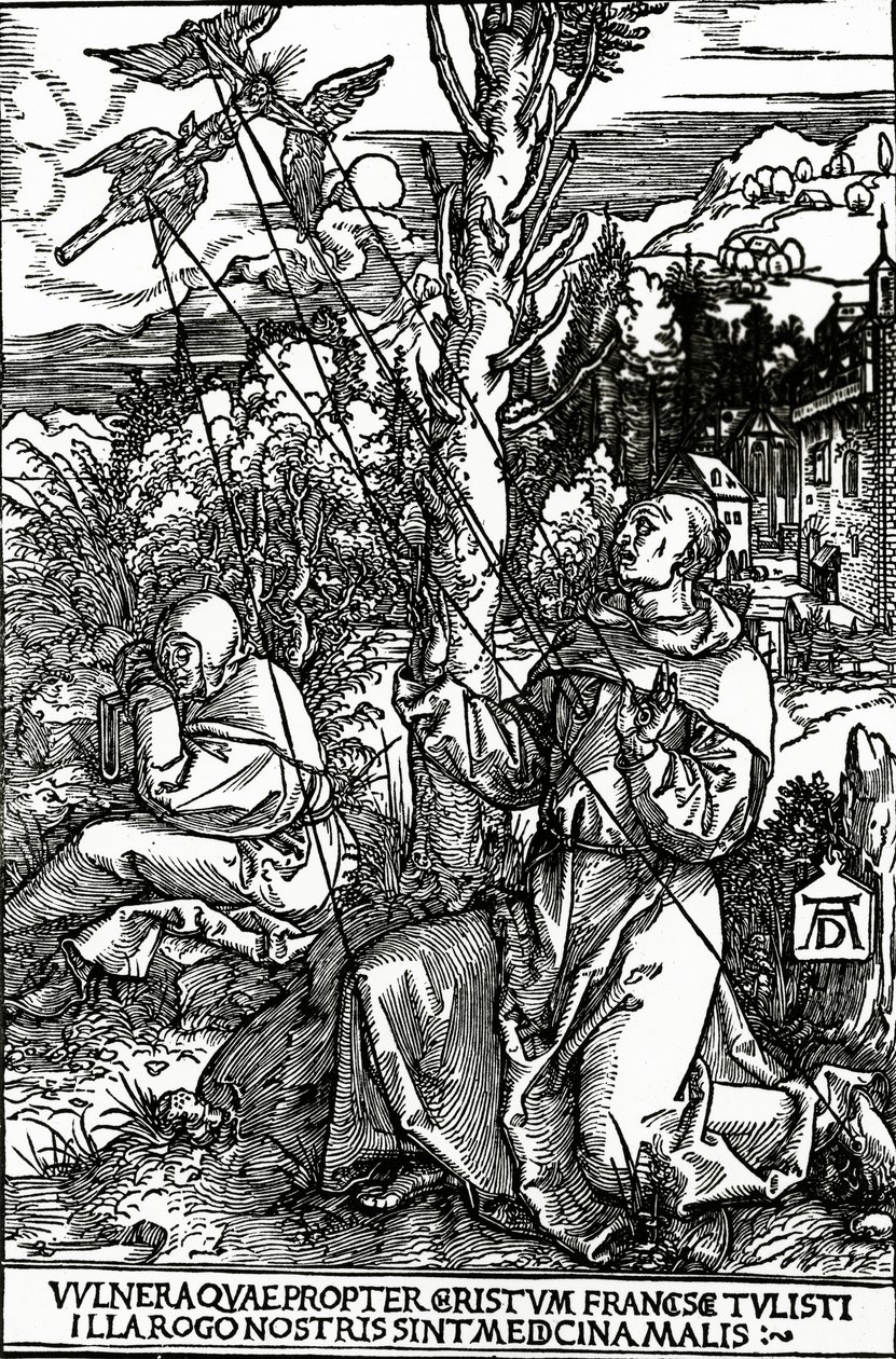 São Francisco recebendo os estigmas, c.1503-4 de Albrecht Dürer