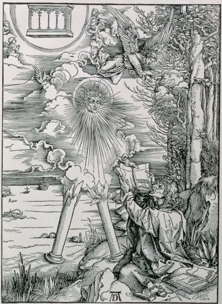 São João Devorando o Livro do &39;Apocalipse&39; ou &39;As Revelações de São João, o Divino&39;, pub. 1498 de Albrecht Dürer
