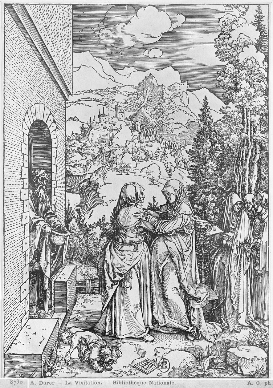 A Visitação, da série "A Vida da Virgem", c.1503 de Albrecht Dürer