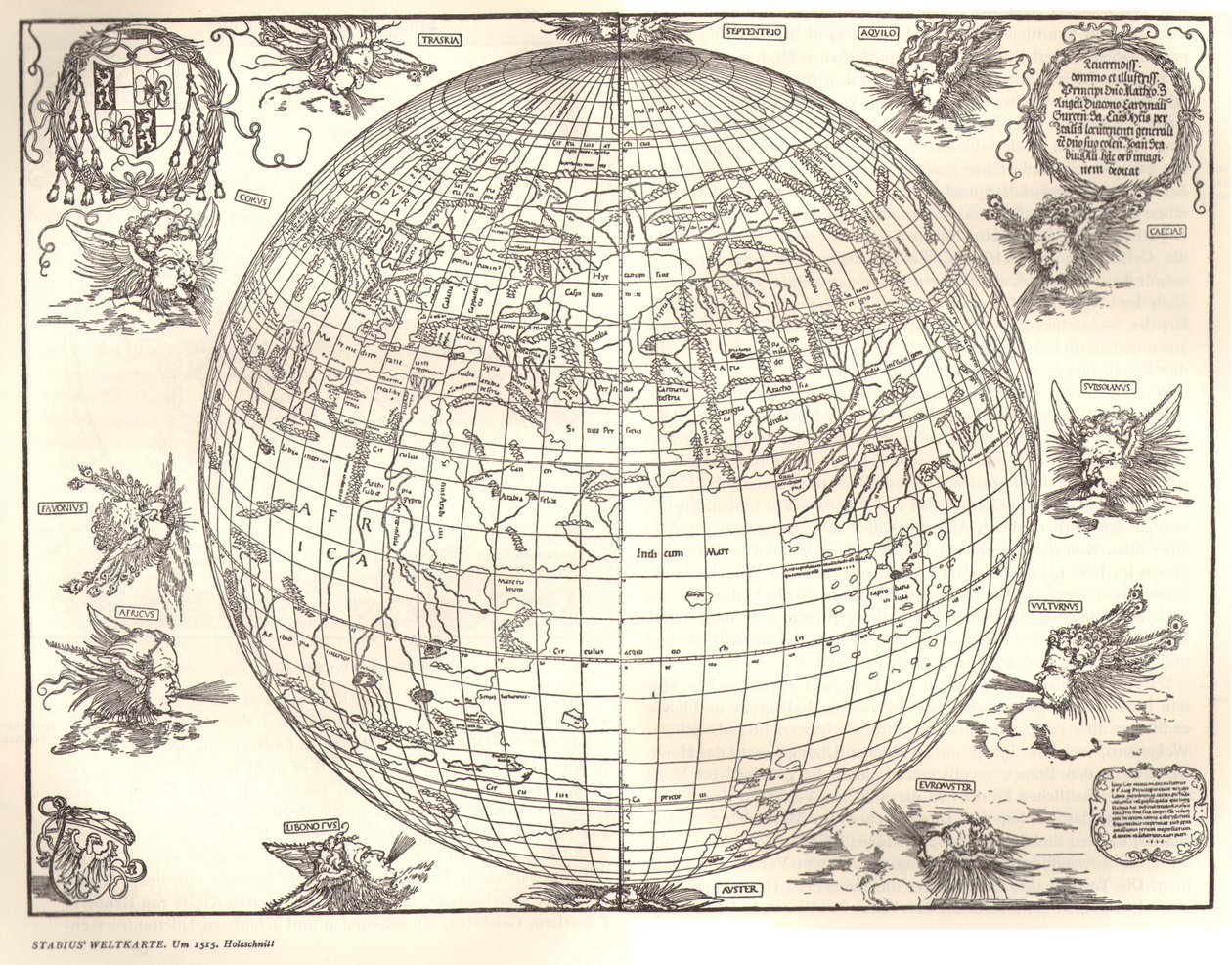 esta é provavelmente a representação da perspectiva mais antiga da Terra como um globo de Albrecht Dürer Johannes Stabius