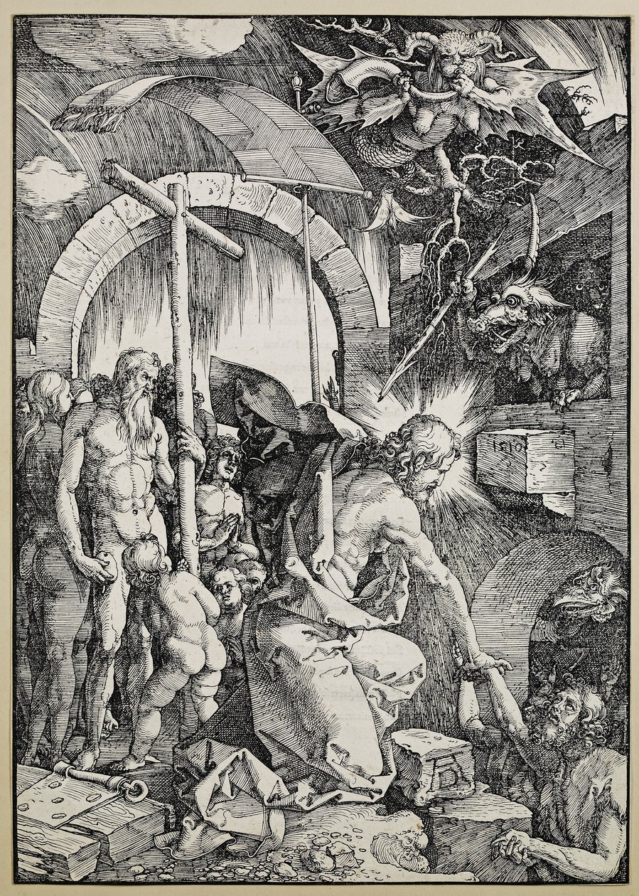 Cristo no Limbo, 1510 (Reto: Woodcut Verso: letterpress) de Albrecht Dürer