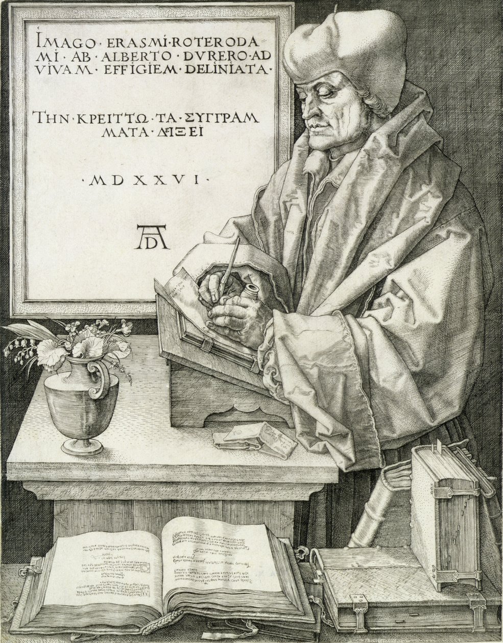 Desiderius Erasmus (1466-1536) de Roterdão, 1526 de Albrecht Dürer