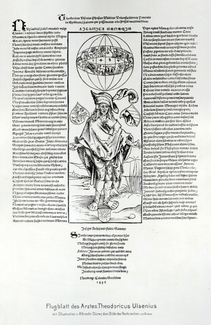 Ilustração de sífilis, 1496 de Albrecht Dürer